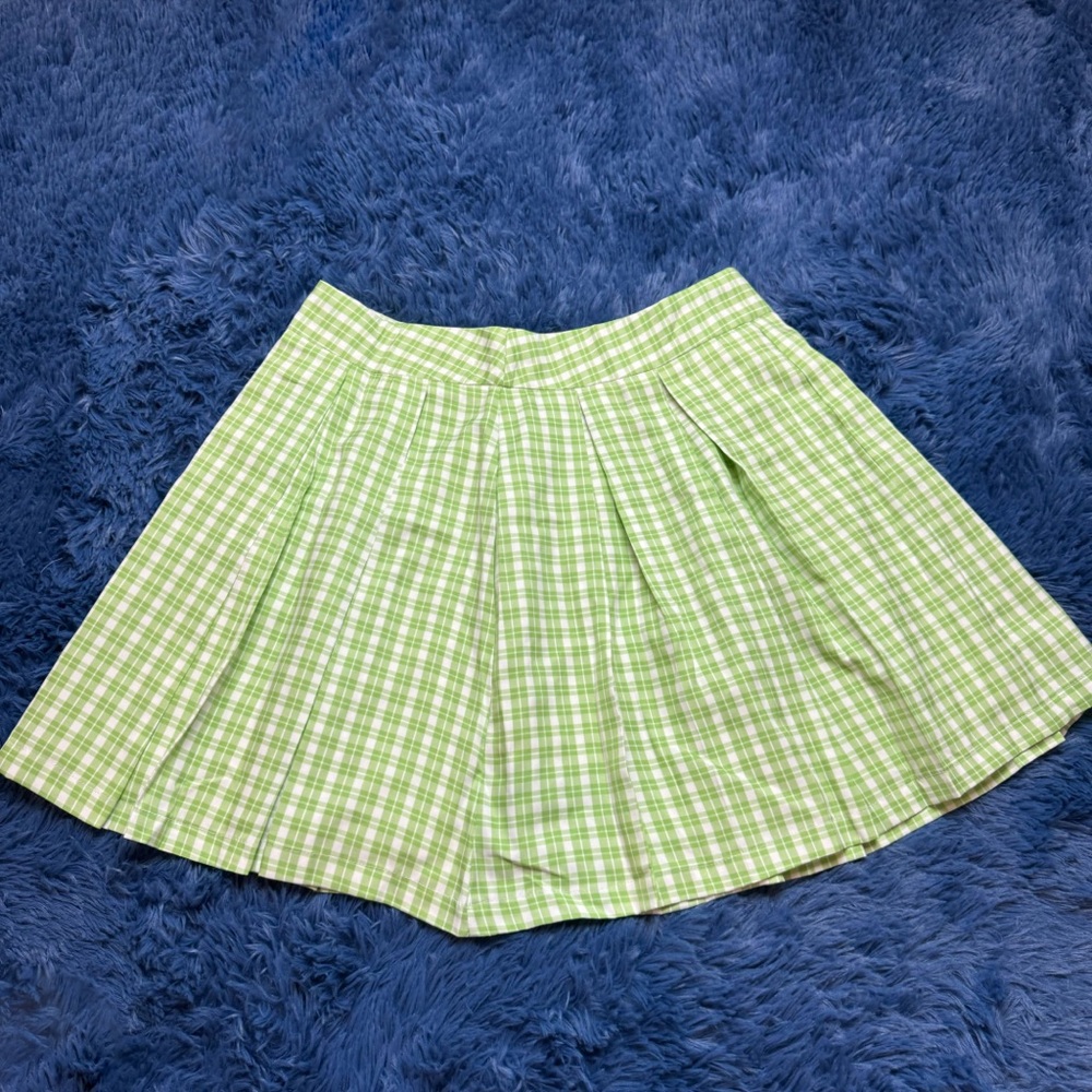 Green Check Mini Skirt